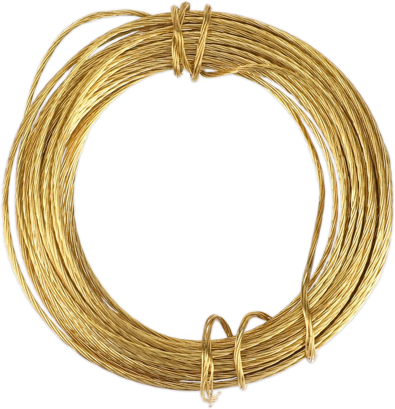 Picture Hanging Brass Wire 20 Feet Braided Picture Wire Multi-Stranded Metal Wire for Artwork, Mirrors, Clocks, Golden