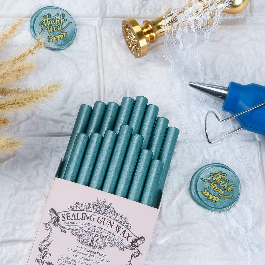 16 PCS Sealing Gun Wax Sticks in Patina Color for Stamp Seals, Fit to Mini Glue Gun