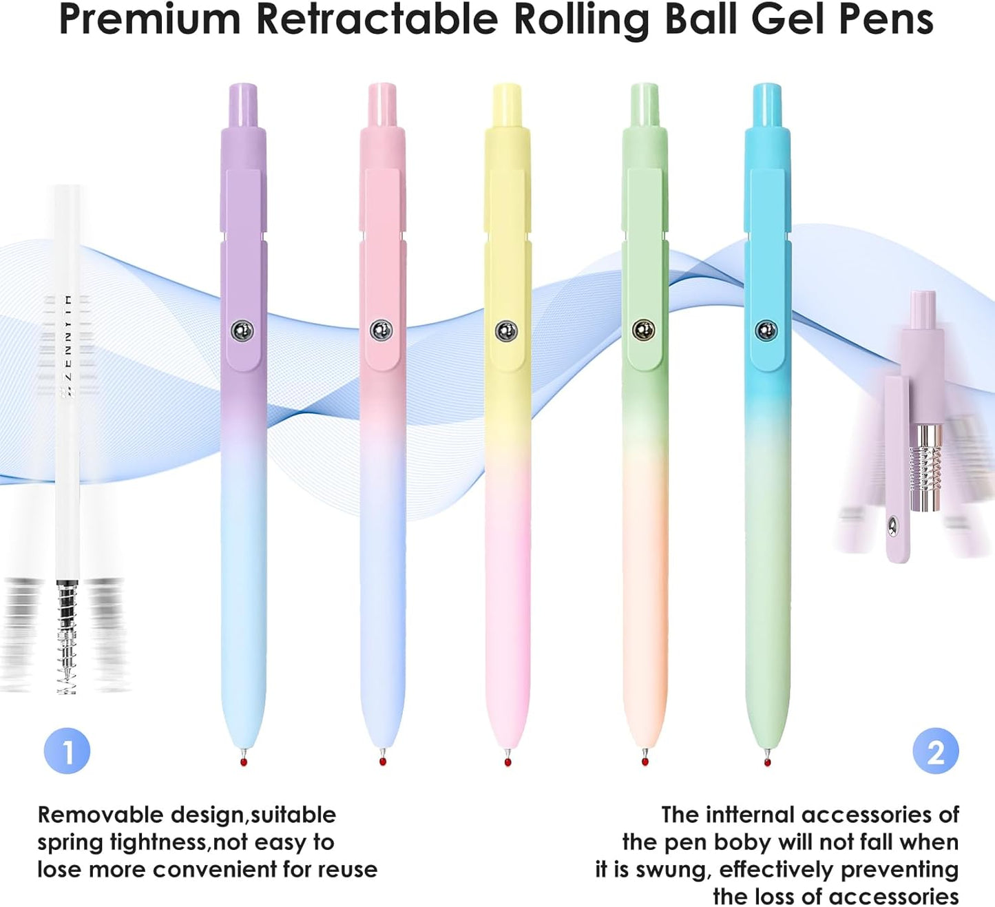 Gel Pens, 11pcs 0.5mm Gel Pens Cute Black Ink Fine Point Pens With Smooth Writing, Quick Dry Pens For Journaling,Teacher Work Desk Accessories Office School Supplies for Men Women Student