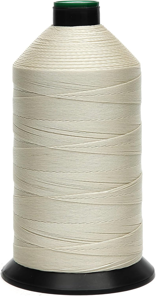 Extra Strong Bonded Nylon Thread #138 Tex135 – 16 OZ, 3000yds, Versatile Stitching Solution for Leather, Upholstery, Canvas Repair and More (Beige)