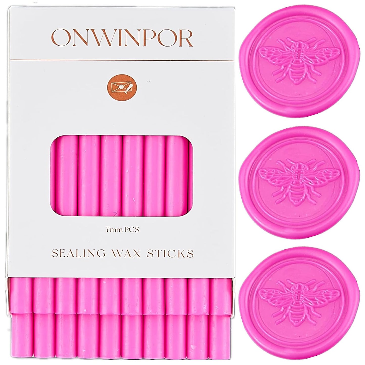 Rose Wax Seal Sticks, ONWINPOR 20pcs Glue Gun Wax Sealing Sticks for Waxseal Stamp, Mini Sealingwaxsticks Suit for 0.28''Glue Gun (Rose Red)