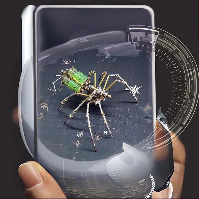 Mechanical Metal DIY 3D Insect Brass Puzzle Model Kits Puzzle for Adults, Steampunk Electric Mechanical, Assembly DIY Gift Craft Hobby for Men for Family and Friends(Gatling Spider)