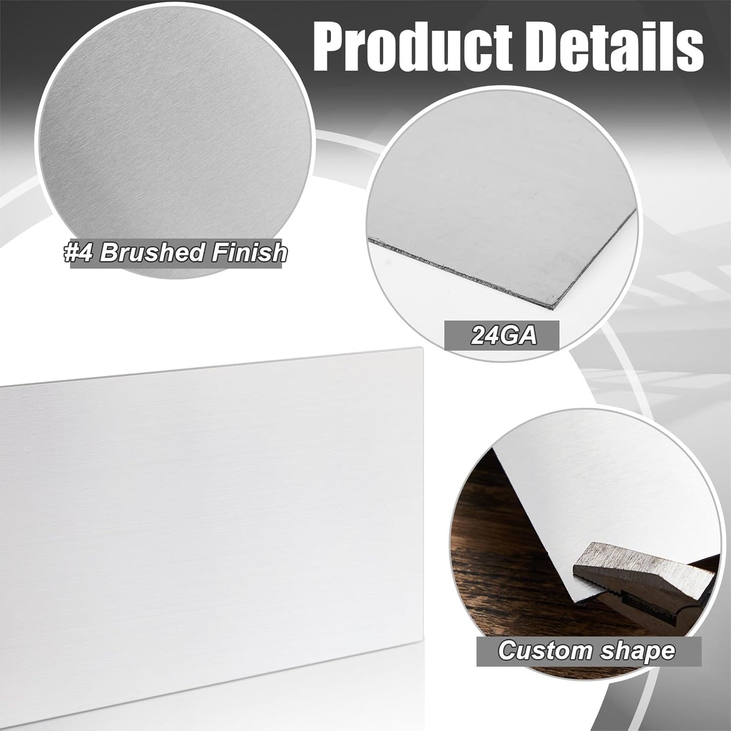 1 Pcs 430 Stainless Steel Sheet Metal 12 x 2 Inches 24GA Metal Plates Panel #4 Brushed Finish Magnetic Mount Board Wall Food Truck Restaurant Crafting Kitchen Floor Trailer Garage Gym