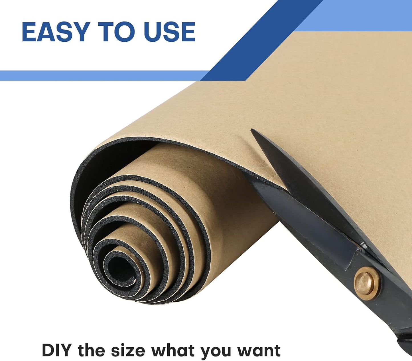 MYFULLY Sponge Neoprene Roll with Adhesive, Waterproof Foam Rubber Sheet Cut to Multiple Dimensions and Lengths for Shock Pad, Gaskets, DIY, Crafts (1/8" Thick x12 Wide x 54" Long)