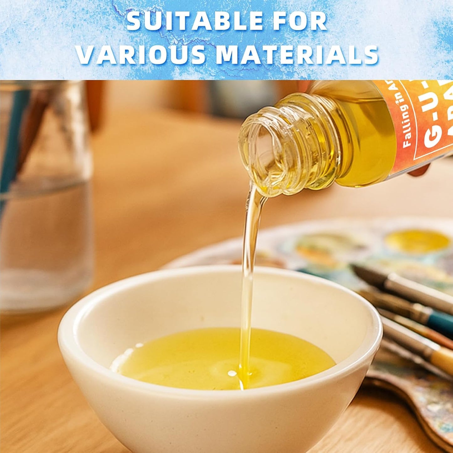 Falling in Art Gum Arabic Solution, Gum Arabic Liquid for Watercolor Painting, 2.5 Oz Bottle