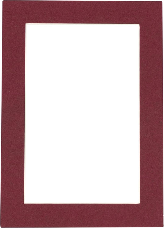 Poster Palooza 8x10 Mat for 6x8 Photo - Precut Maroon Picture Matboard for Frames Measuring 8 x 10 Inches - Bevel Cut Matte to Display Art Measuring 6 x 8 Inches - Acid Free ONE MAT