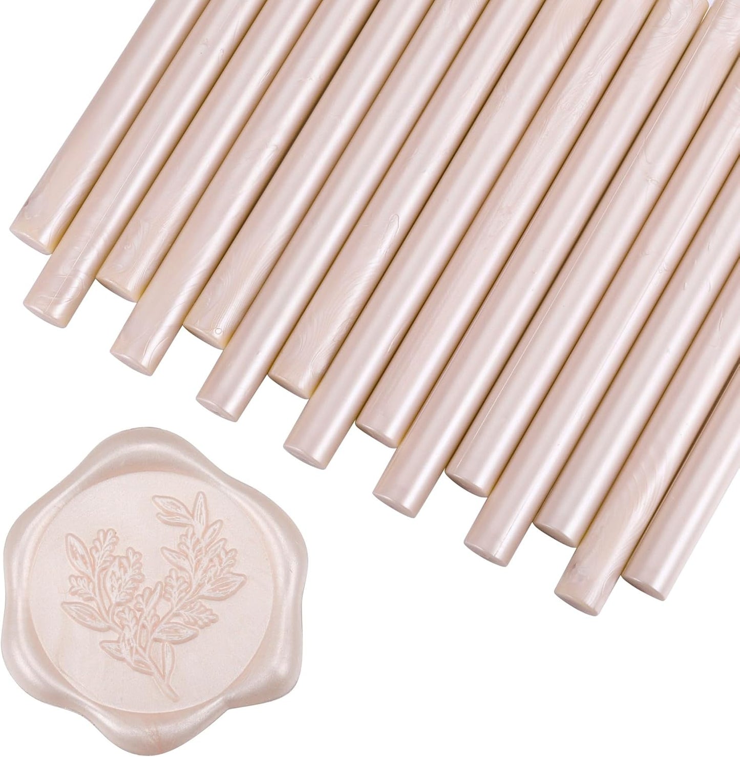 Yoption 15 Pieces Champagne Glue Gun Sealing Wax Sticks for Wax Seal Stamp, Great for Wedding Invitations, Envelopes, Cards, Christmas Gift Ideas, Wine Packages