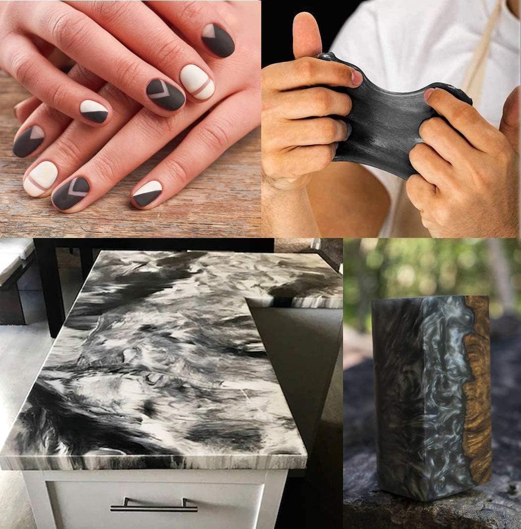 SEISSO Sliver Black Mica Powder for Epoxy Resin 3.5 oz /100g Powdered Pigment for Soap Colorant Bath Bomb Dye, Cosmetic Grade for Lip Gloss, Acrylic Nails Polish, Craft Projects