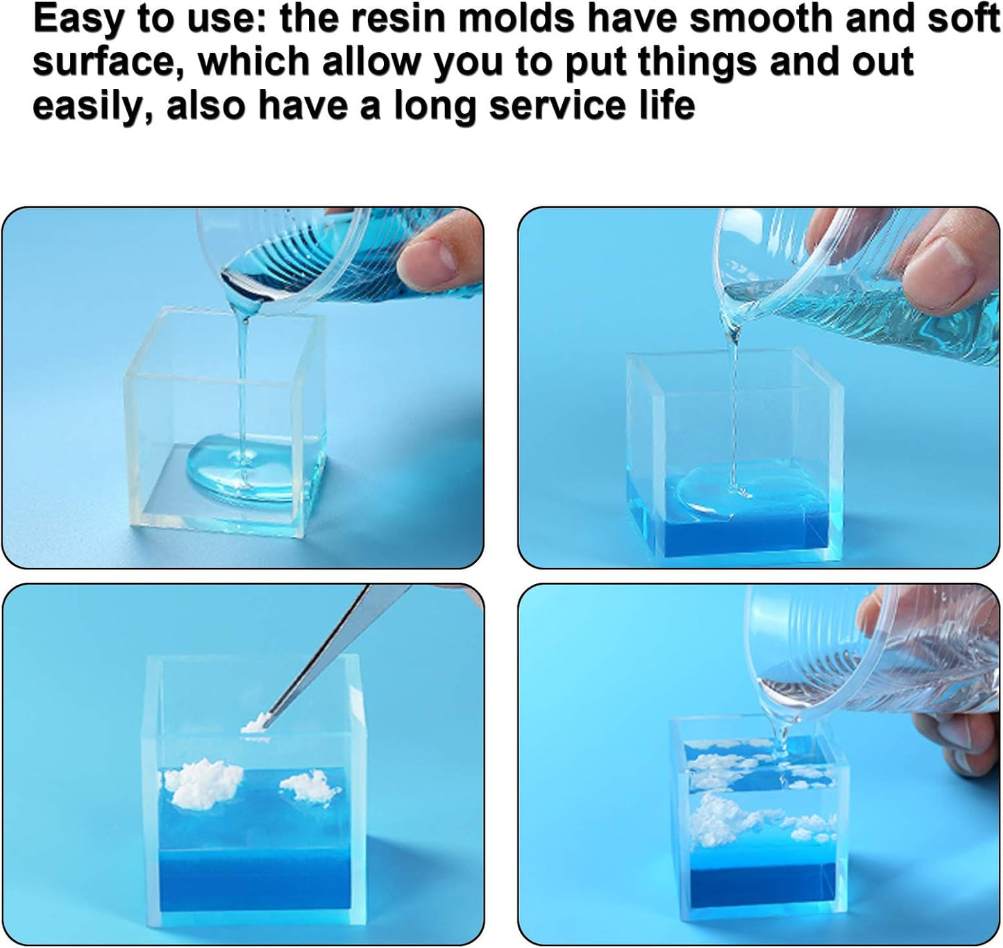 4 Inches Cube Silicone Molds Square Silicone Molds Resin Epoxy Casting Molds