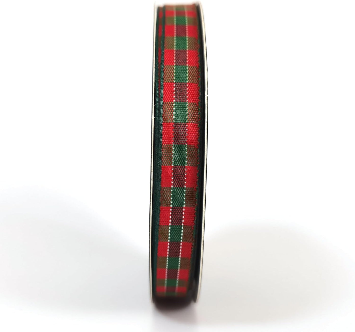 Micomon X'Mas Gingham Ribbon Green Red Metallic Gingham Ribbon 25 Yards Each Roll 100% Polyester (3/8",RedGreenGold)