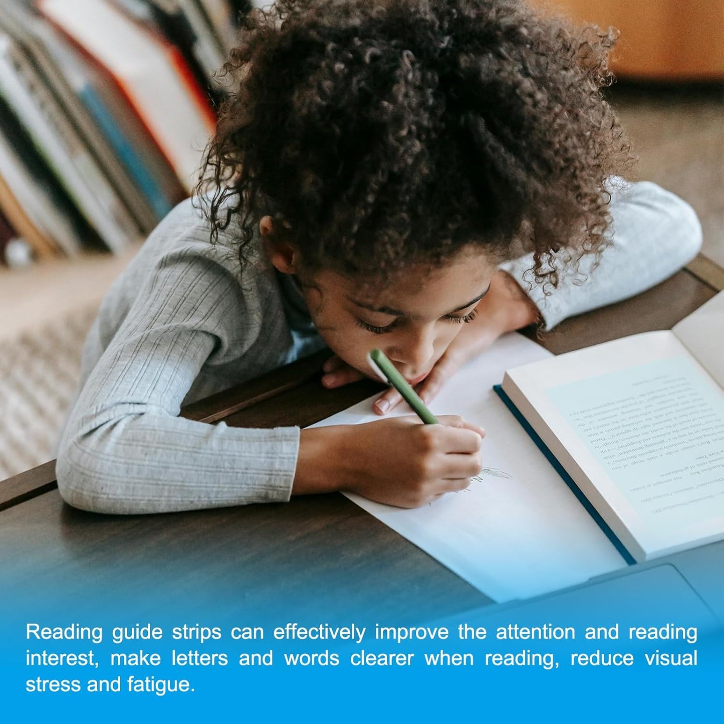 PATIKIL A4 Size Guided Reading Sheet, 5pcs Correction Lighting Gel Filter Colored Overlay Transparent Color Film for Classroom Photo Studio, Light Blue