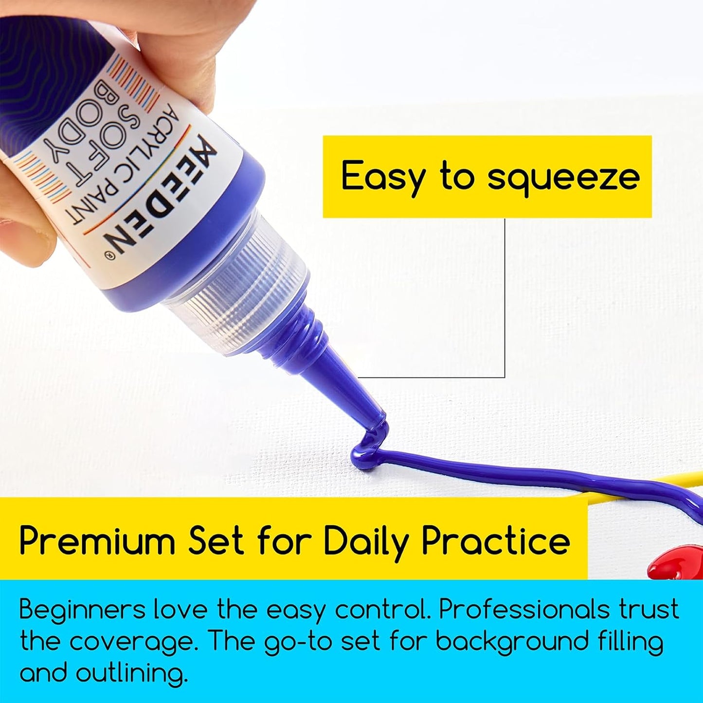 MEEDEN Orange Yellow Acrylic Paint: Matte Finish 250ml/8.45oz Soft Body Bulk Acrylic Colors in Matte Finish - Fluid Flow Art Paints for Artists Canvas Painting