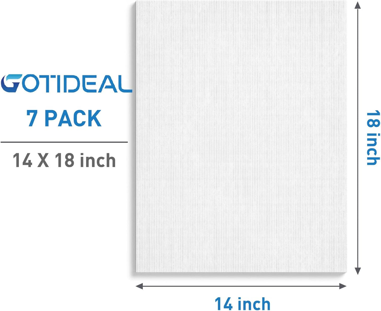 GOTIDEAL Stretched Canvases for Painting, 14x18 Inch Set of 7, Primed White - 100% Cotton Blank Art Canvas Boards for Painting for Acrylic Pouring, Oil Paint Dry & Wet Art Media