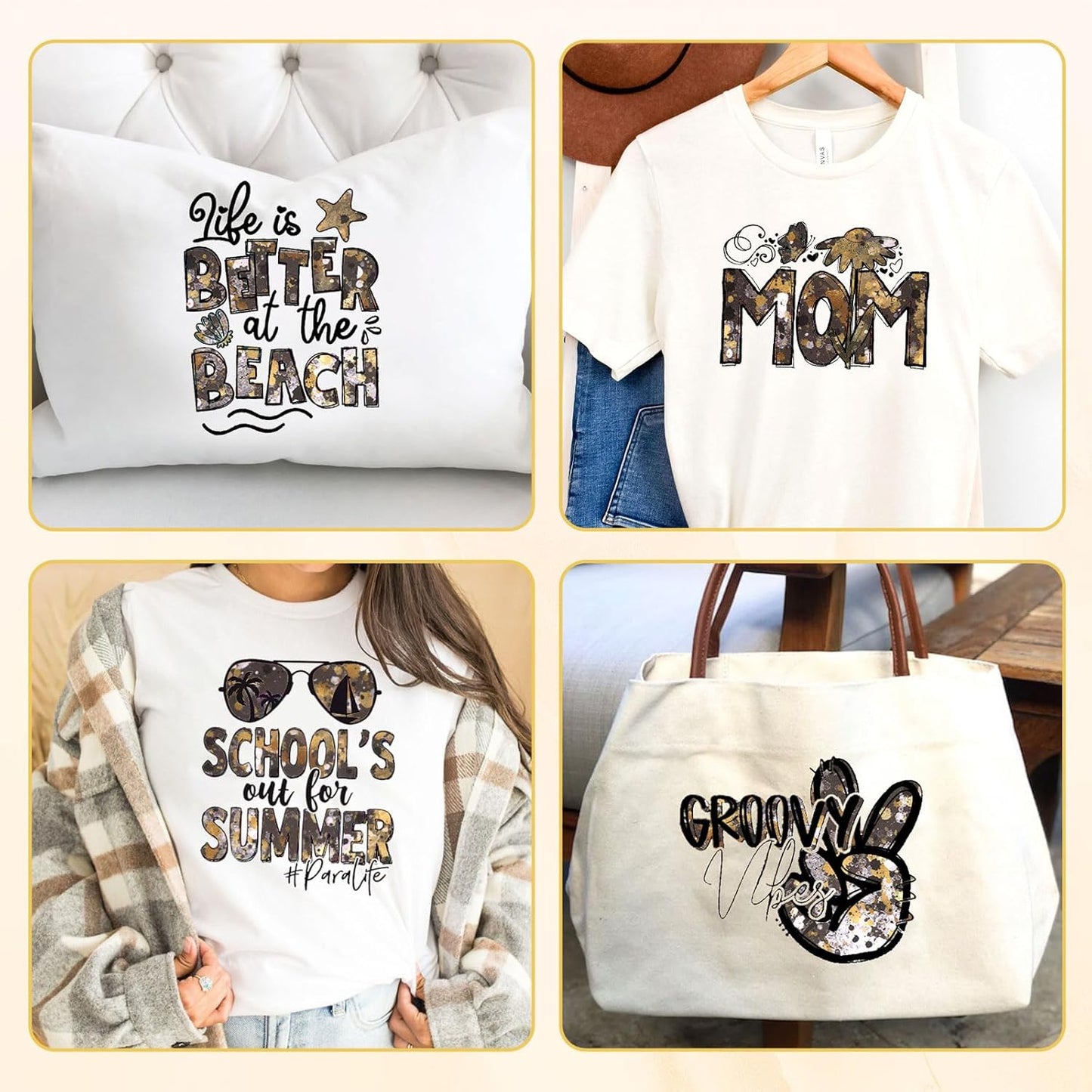 Tintnut Splash Heat Transfer Vinyl Roll - 12 Inch x 5ft Black Gold Watercolor Ink Patterned HTV Splatter Iron On Vinyl DIY T-Shirts Hats Clothes Canvas Bags