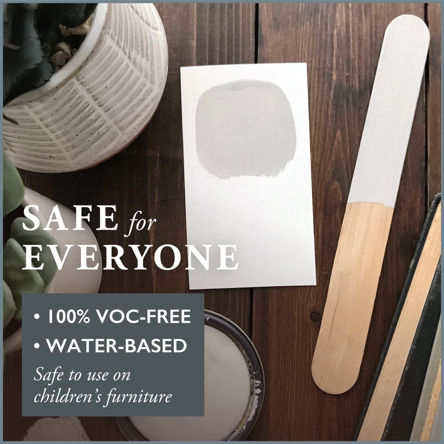 AMY HOWARD AT HOME Chalk-Based One Step Paint for Furniture, Cabinetry, Decor, Finish, and More | No Stripping, Sanding, or Priming | Ultra-Light Base | 16 Ounce | Parisian Gray