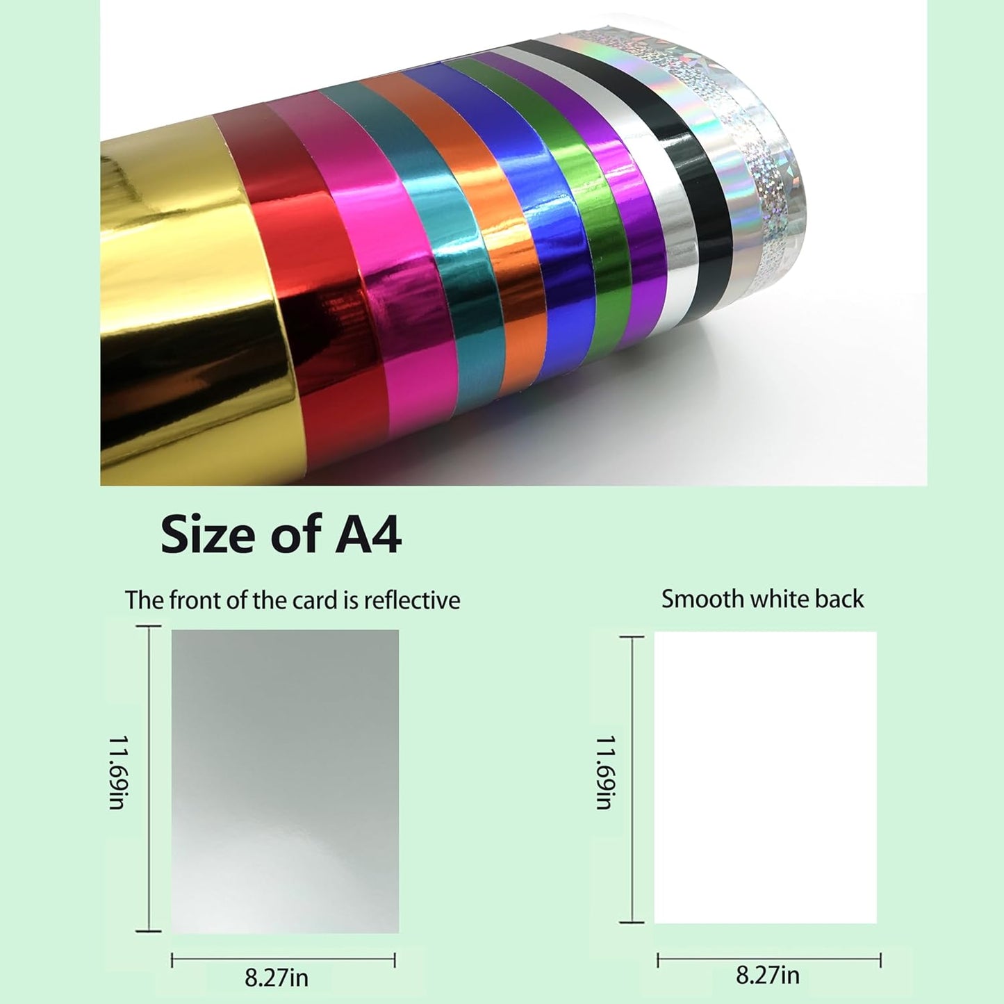 TGXRZX Metallic Silver Cardstock Paper,Size 8 "x 11" (250gsm), 15PCS,Mirror Finish Gold Foil Board for Crafting, Invitations, and Decorations,Die Cut and Plotter,Card Making (Bright silver)