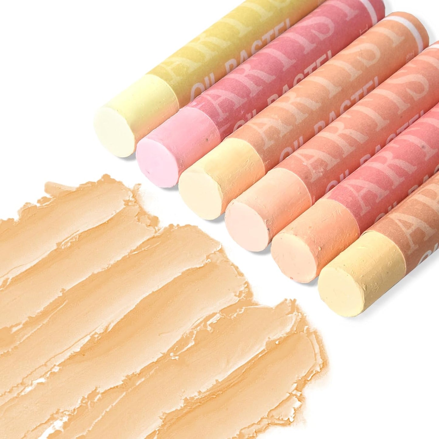 qianshan Soft Oil Pastels 12pc Set of 6 Assorted Colors,Non Toxic,Soft Texture Vibrant and Creamy Oil Crayons Pastels Art Supplies For Professional Artists Beginners Drawing.Skin