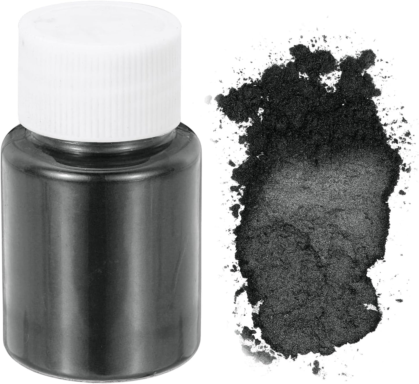 uxcell 10g/0.35oz Cosmetic Grade Mica Powder, 600 Mesh Mica Powder Natural Resin Epoxy Pigment Powders for Casting Resin, Candle Dye, DIY Nail Polish and Lip Gloss, Silver Black