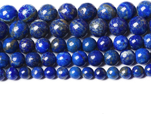 6mm 120PCS AAA+ Natural Lapis Lazuli Gemstone Beads Round Loose Stone Beads for Jewelry Making DIY Bracelets Necklace Earrings 32" 2 Strands