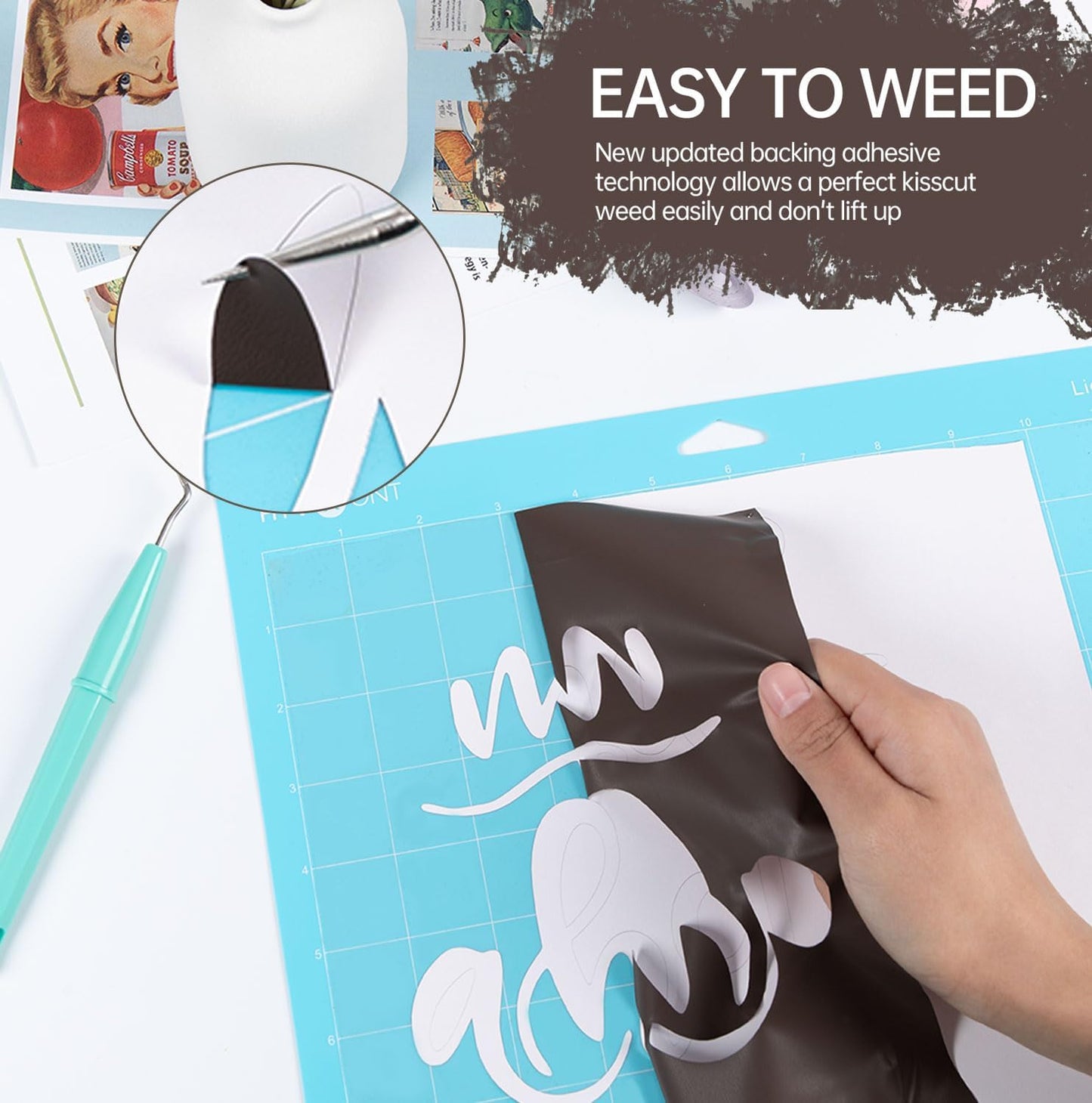 HTVRONT Puff Vinyl Heat Transfer -10" x 6ft Coffee 3D Puff Heat Transfer Vinyl for T-Shirt- Puff Htv Vinyl for Compatible with Cricut Cutting Machine-Easy Cut/Weed