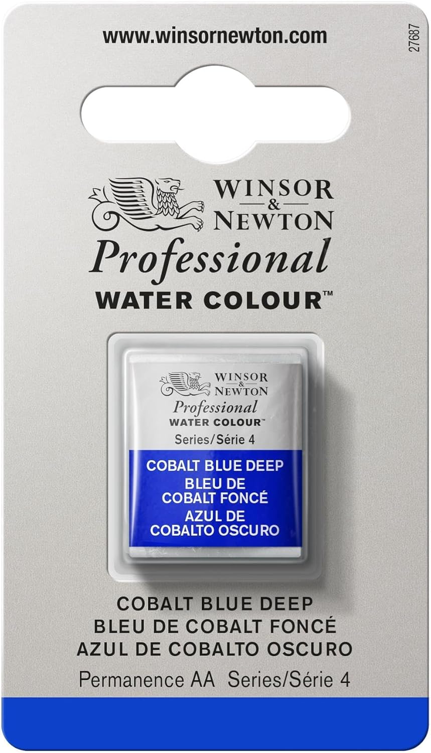 Winsor & Newton Professional Water Colour Paint, Half Pan, Cobalt Blue Deep