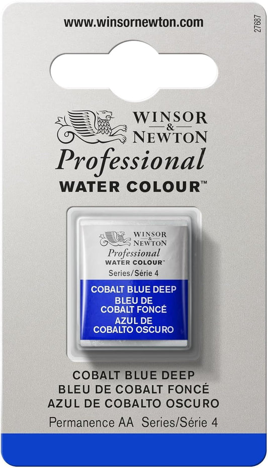 Winsor & Newton Professional Water Colour Paint, Half Pan, Cobalt Blue Deep