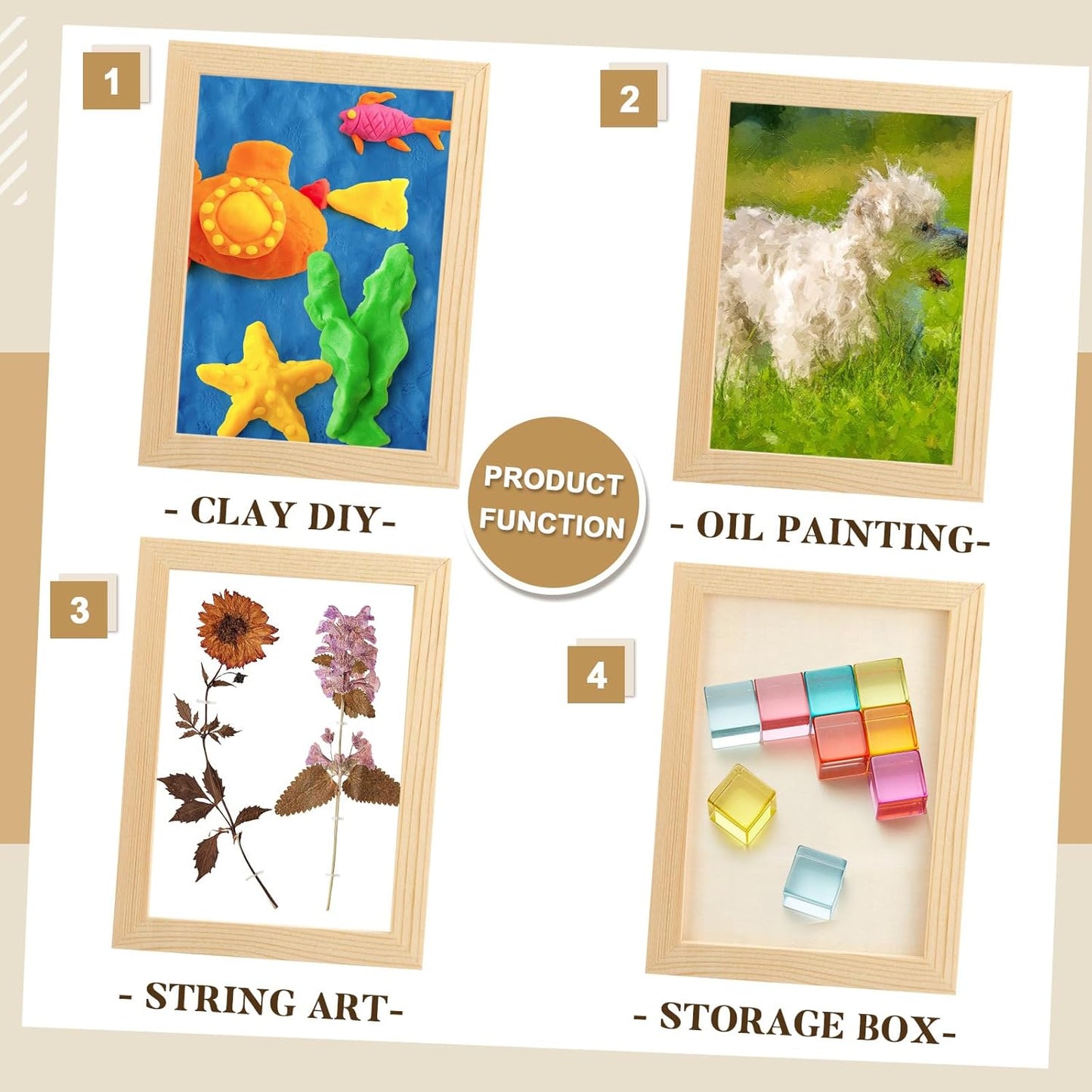 Kathfly 12 Pcs 5 x 7'' Wood Panel Boards, Unfinished Wood Canvas Panels for Painting Crafts DIY Drawing Pouring Art Projects