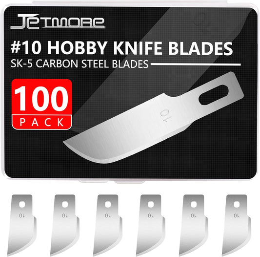 100 Pack Hobby Blades Set #10 Craft Knife Blades Refill Hobby Knife Replacement Blades with Storage Box for Art Craft Scrapbooking Supplies Caving Stencil