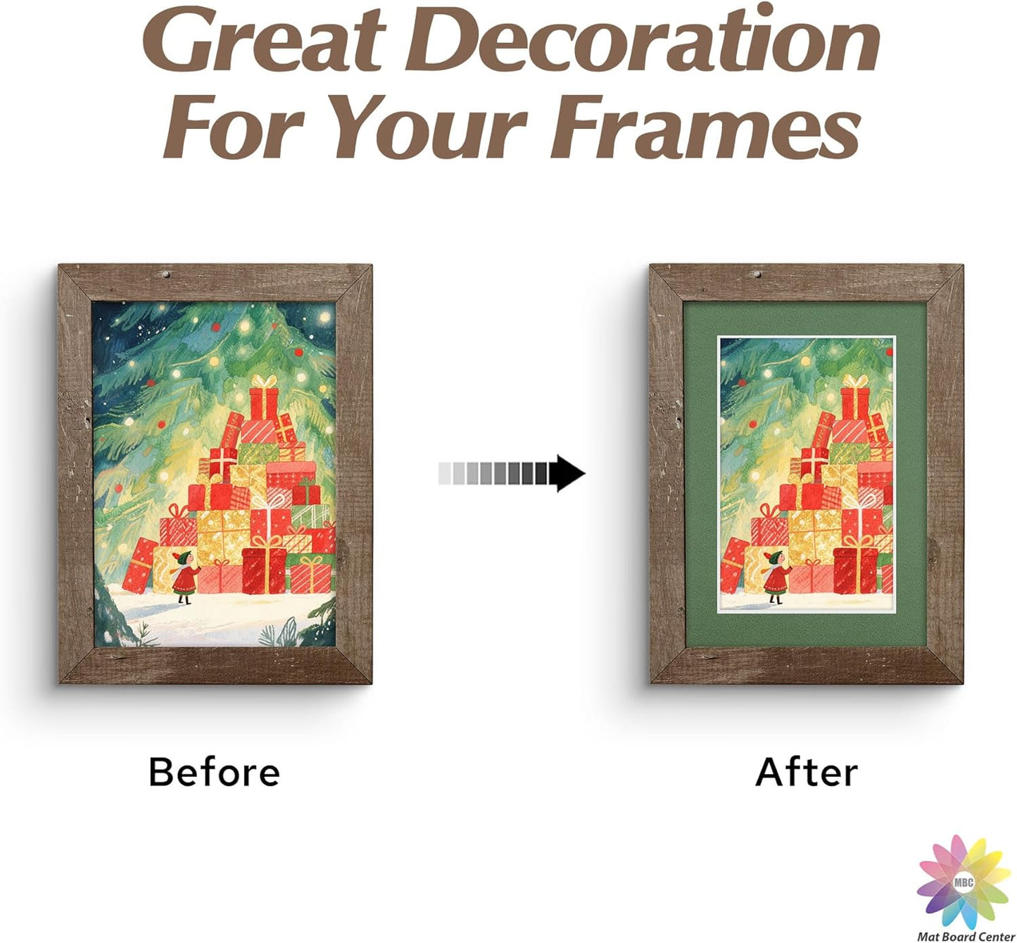 Mat Board Center, 5X7 Mix Color Mats for 4X6 Pictures - Acid Free, 4-Ply Thickness, White Core, Bevel Cut - for Artworks, Photos, Framing - Pack of 12