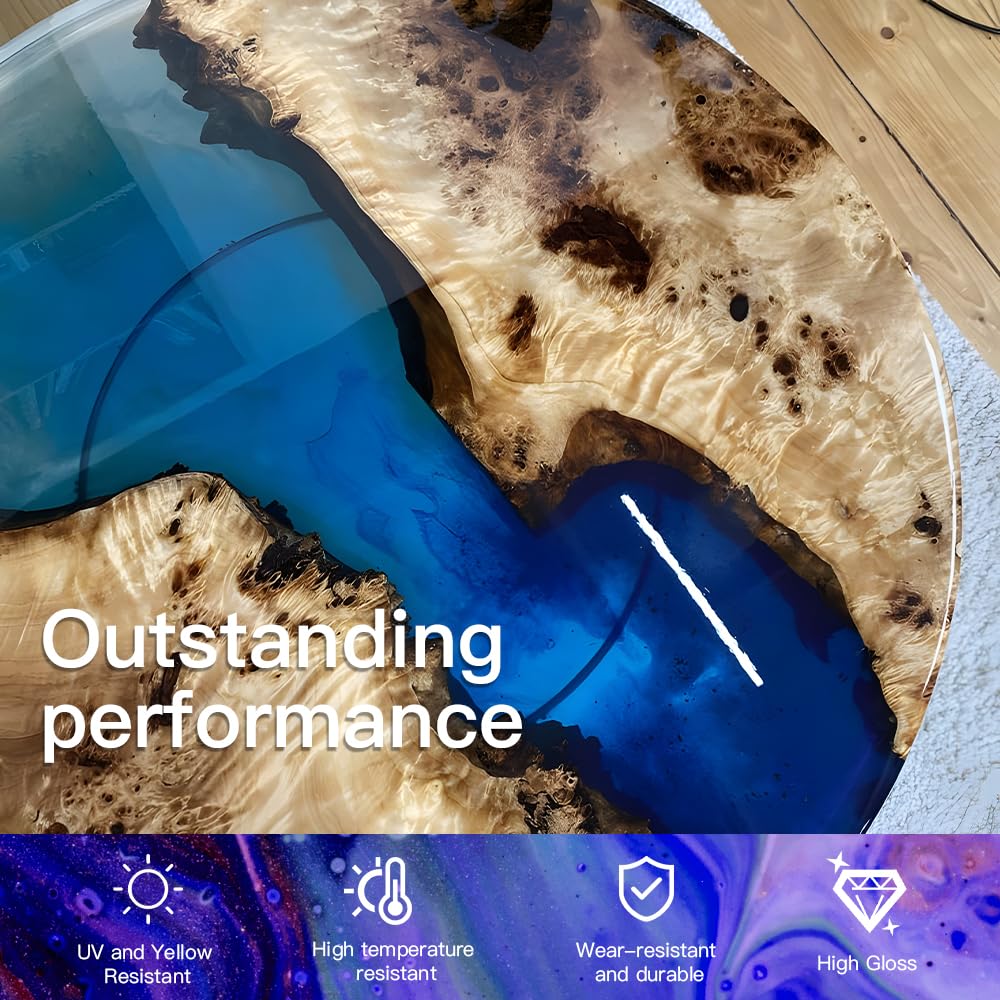 GRLELOU Epoxy Resin 2 Gallon Epoxy Resin Kit, Crystal Clear, No Yellowing, Bubble Free, Self-Leveling Coating & Casting Resin for Art Crafts Jewelry Making Molds Table Top-1 gal x 2