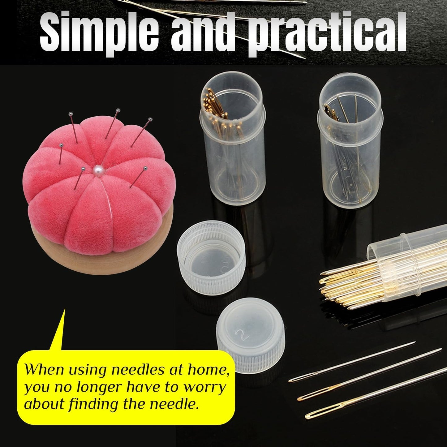 Uxney Pin Cushion,Wooden Sewing Pin Cushion Pincushion Needle Cushion for Sewing Quilting Needlework DIY Crafts(Watermelon Red,2 PCS)