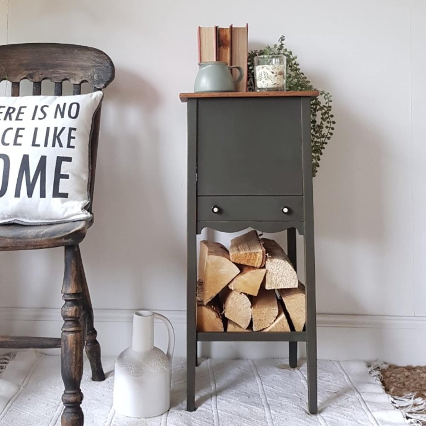 Dixie Belle Paint Company Chalk Finish Furniture Paint - Collard Greens (4oz) - Matte Deep Green Chic Chalk Mineral DIY Furniture Paint