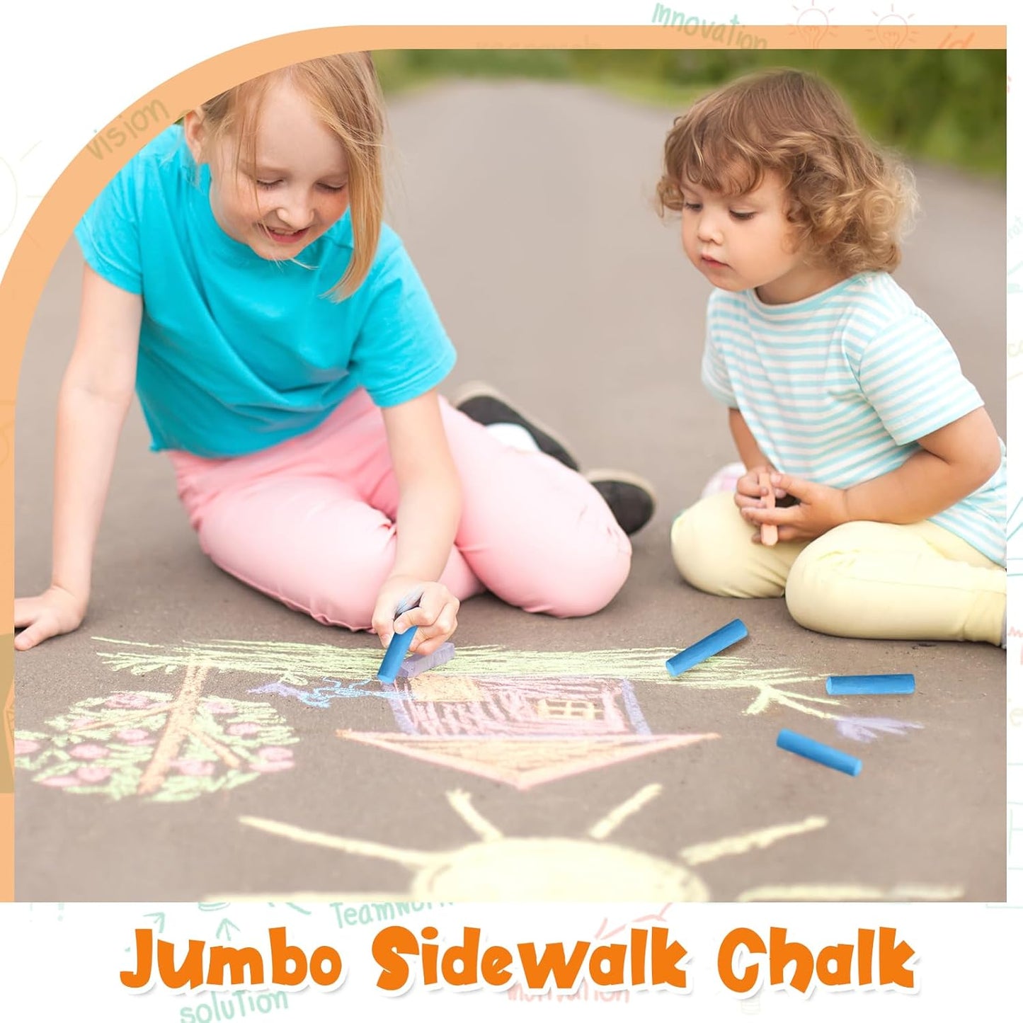 20 Pcs Sidewalk Chalks for Kids Non Toxic Jumbo Chalk for Party Gift Outdoor Art Classroom Play Painting (Blue)