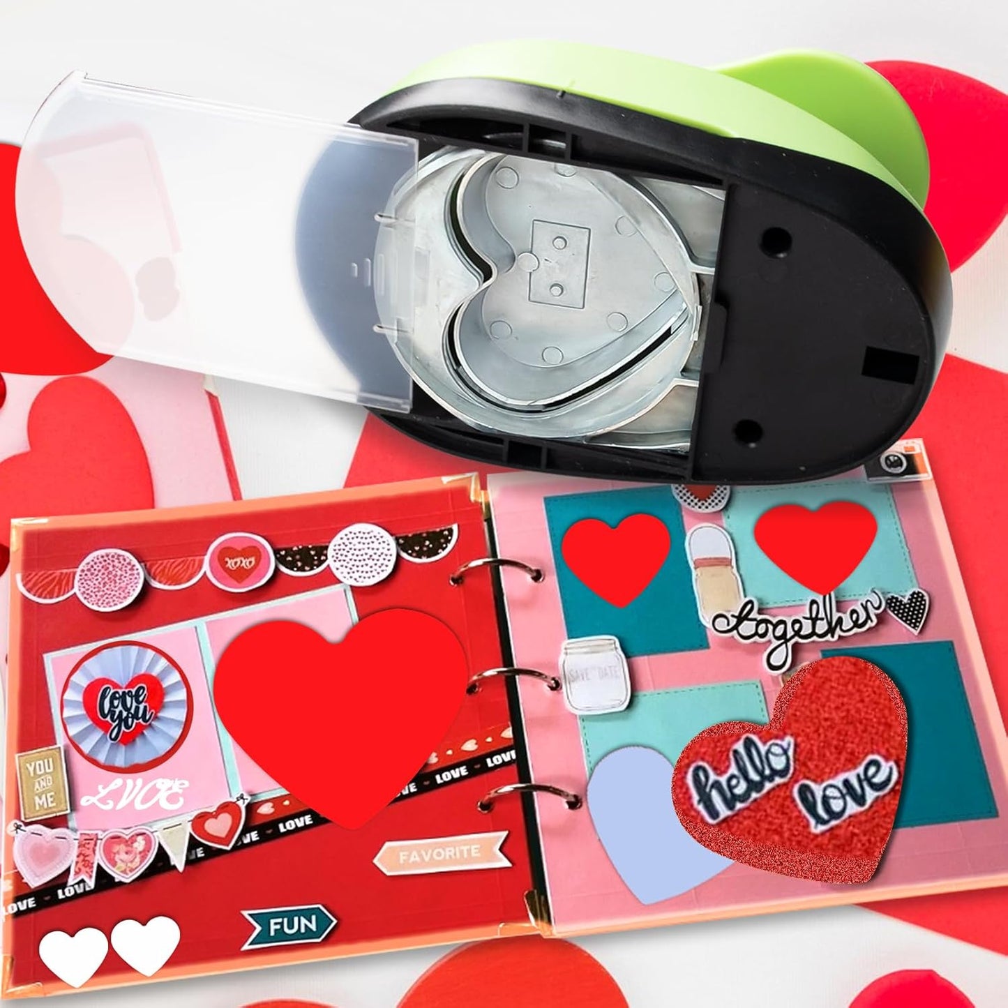 Heart Hole Punch, 3 inch Heart Punch, Hearts Punches for Paper Crafts, Hearts Paper Punch, Heart Shaped Hole Punch, HeartCraft Punches, Large Shape HeartPunch for Cardstock, Scrapbooking