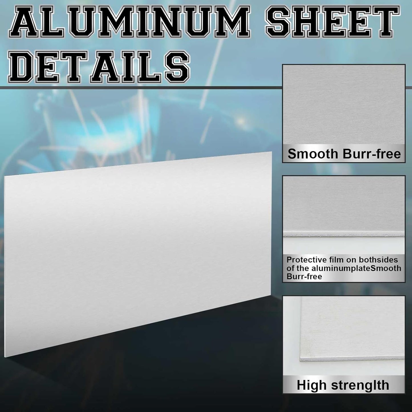 1 Pack 5052 Aluminum Sheet Metal 24" x 48" Aluminum Plate 1/8 (0.125'') Inch Thickness Rectangle Metal Panels for Industry Crafting Handcraft DIY Projects
