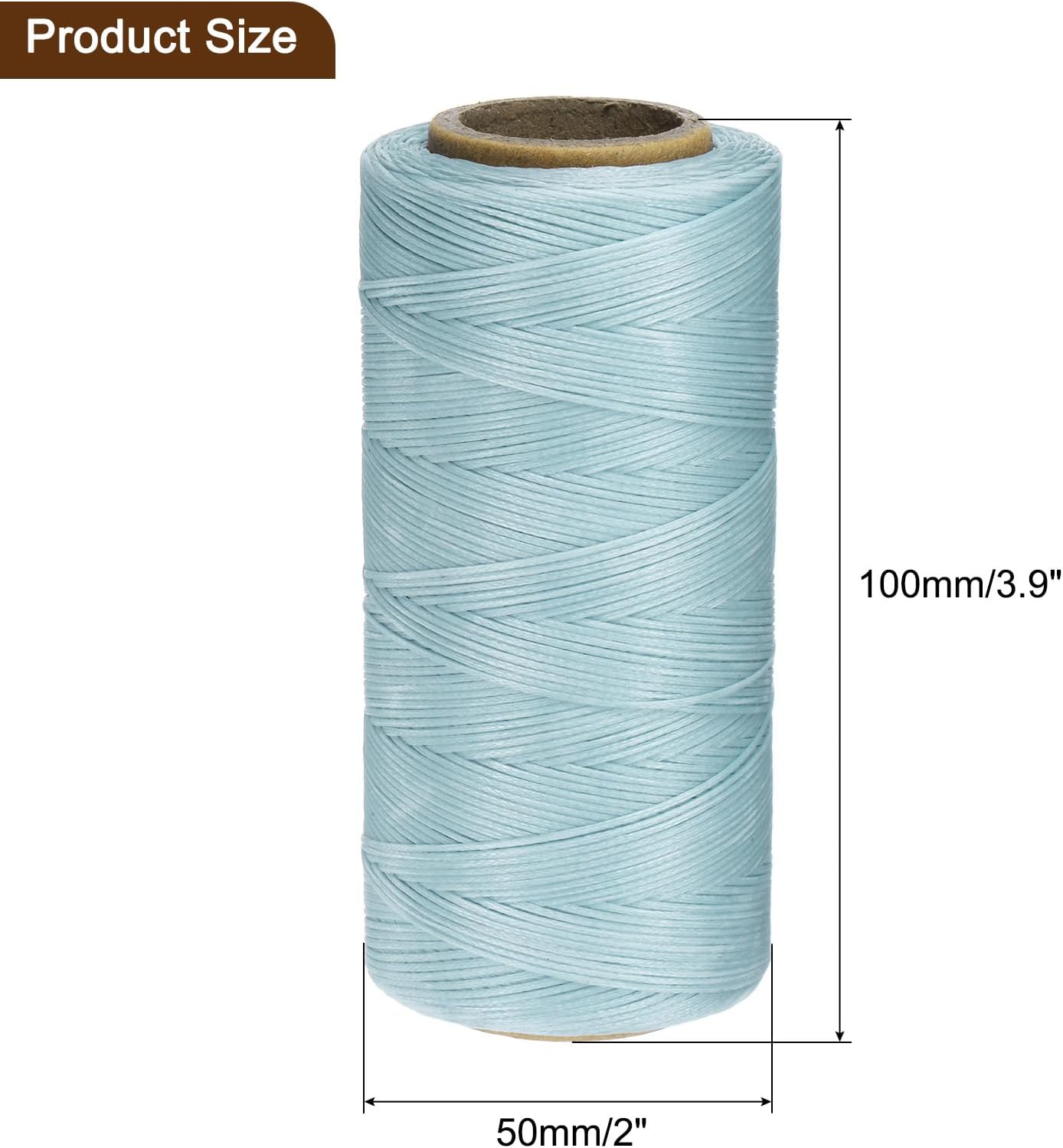 Uxcell 150D 0.8mm Flat Waxed Polyester Leather Sewing Thread, Dark Blue, 284 Yards (260m), 1 Roll
