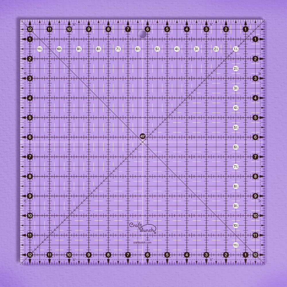 Non-Slip Square Quilt Template Ruler (12.5" x 12.5")
