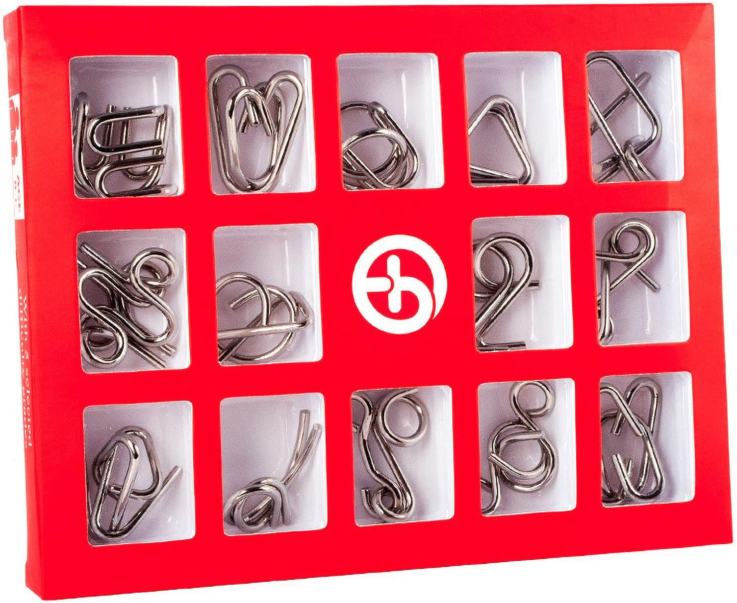 Ahyuan 15 Pieces IQ Test Mind Game Toys IQ Toys Brain Teaser Metal Wire Puzzles Magic Trick Toy Metal IQ Puzzle for Kids and Adults