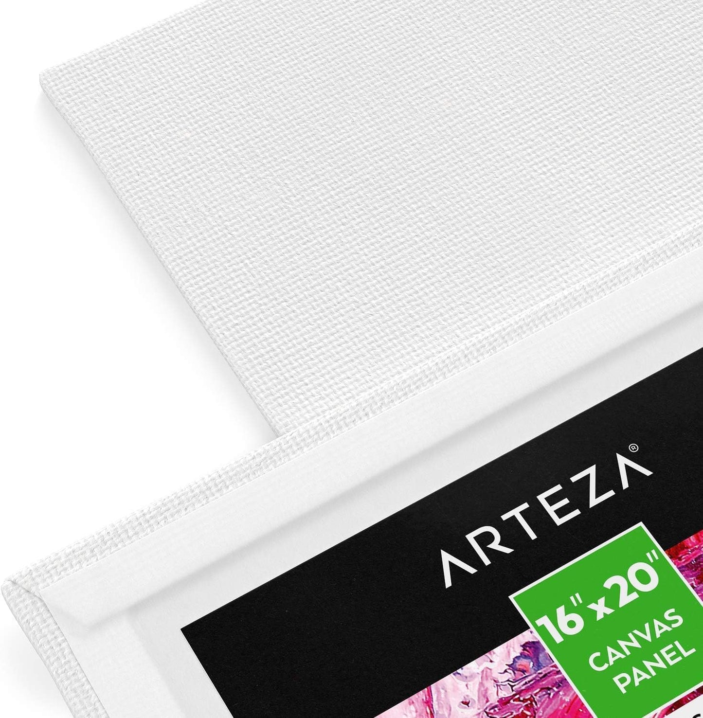 ARTEZA Canvas Boards for Painting, 16 x 20 Inches, Pack of 14, Blank White Canvas Panels for Acrylic, Oil and Gouache Painting