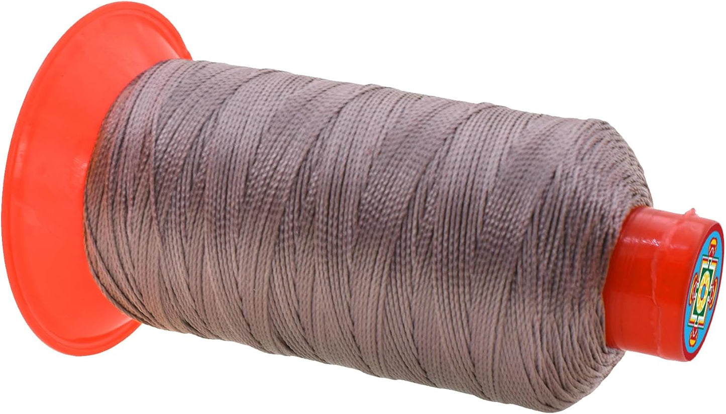 Mandala Crafts Bonded Nylon Thread - Taupe Heavy Duty Sewing Threads - 415 YDs Size 346 210D T350 Tex 350 Thread for Leather Jeans Weaving Outdoor Marine Upholstery