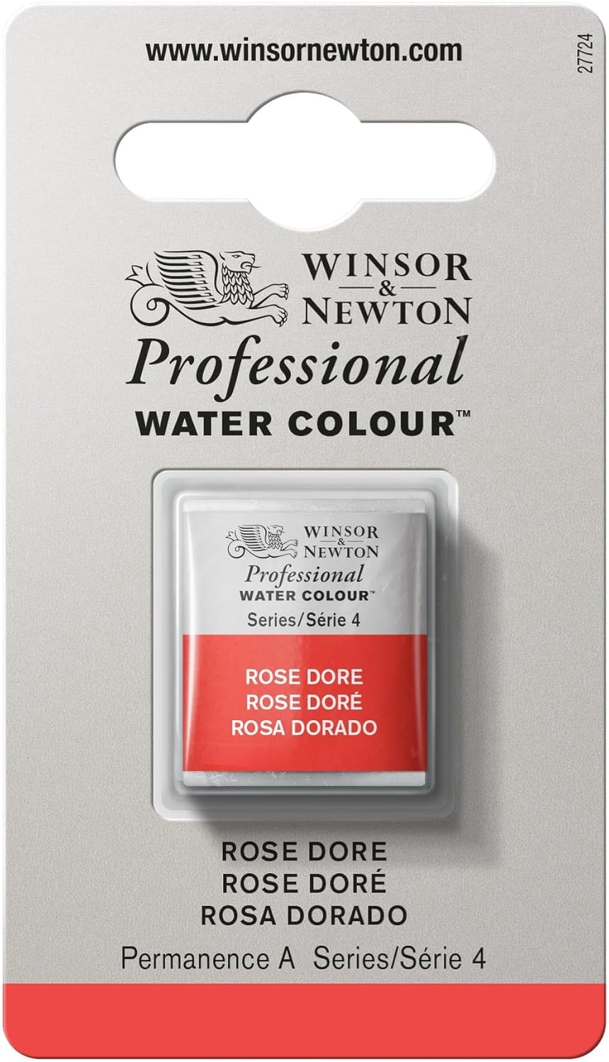 Winsor & Newton Professional Water Colour Paint, Half Pan, Rose Dore