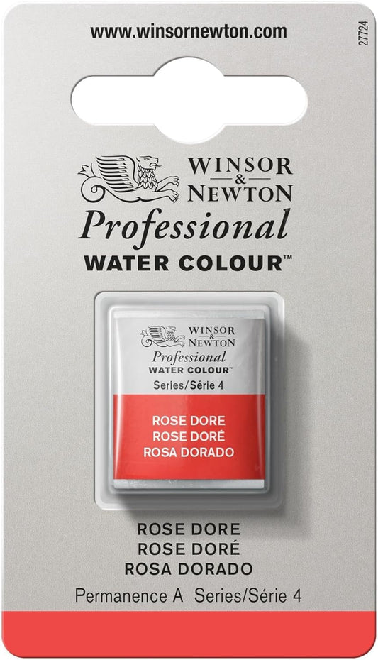 Winsor & Newton Professional Water Colour Paint, Half Pan, Rose Dore
