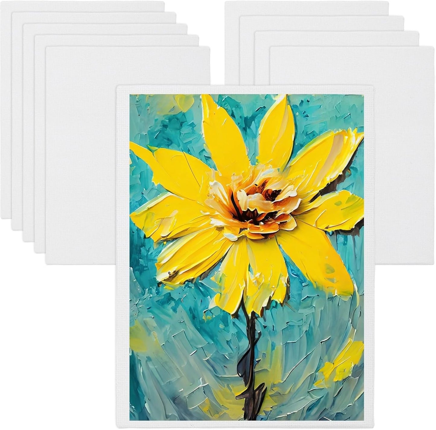 MECCANIXITY Canvas Boards for Painting, 7x9 Cotton Blank Primed Art Canvas Panels Acid-Free for Painting Supplies Oil Acrylic Tempera Watercolor Pouring Paint Artists(White, Pack of 10)