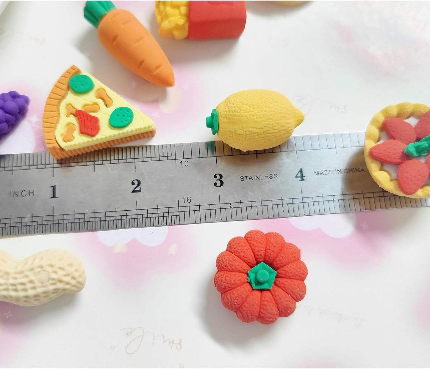 46PCS Mini Cute Fun 3D Erasers for Kids Bulk,Back to School Party Gifts (Food&3D, Little)