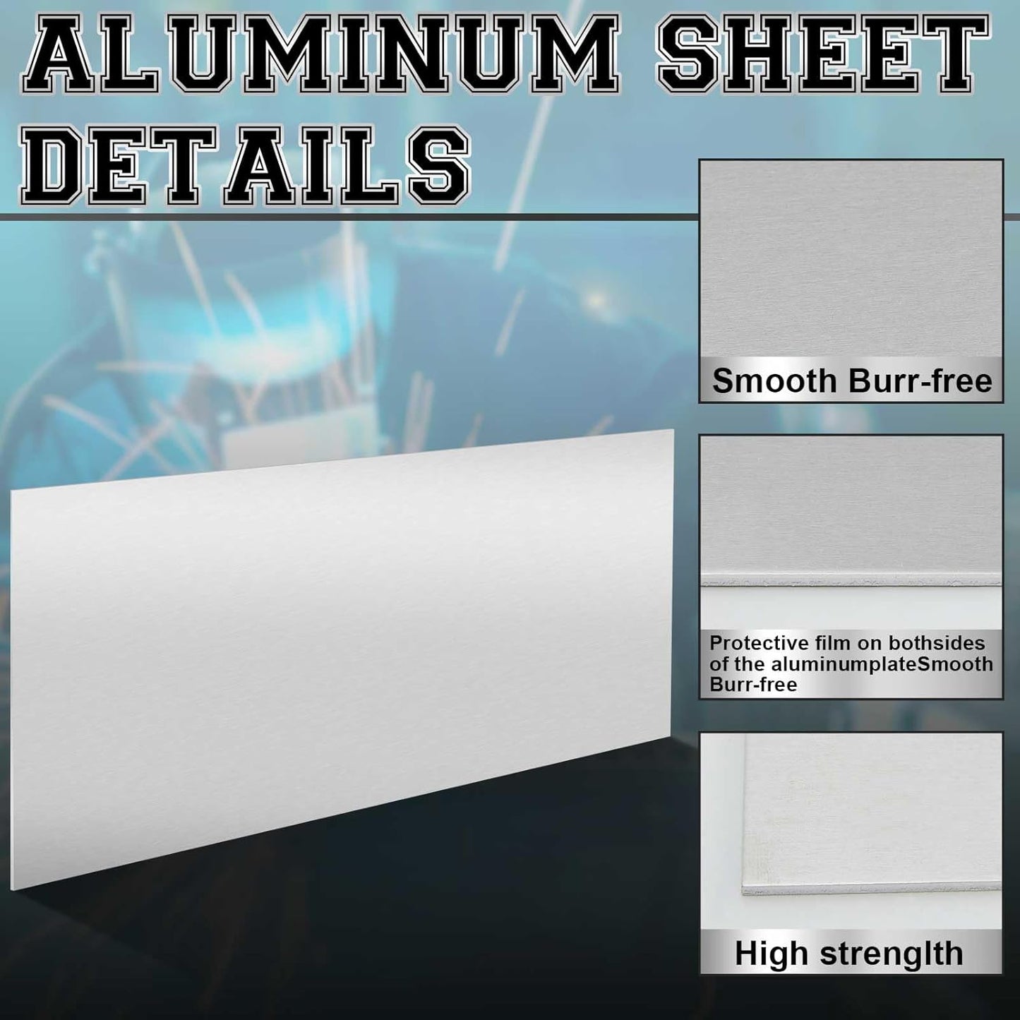1 Pack 5052 Aluminum Sheet Metal 12" x 36" Aluminum Plate 1/8 (0.125'') Inch Thickness Rectangle Metal Panels for Industry Crafting Handcraft DIY Projects