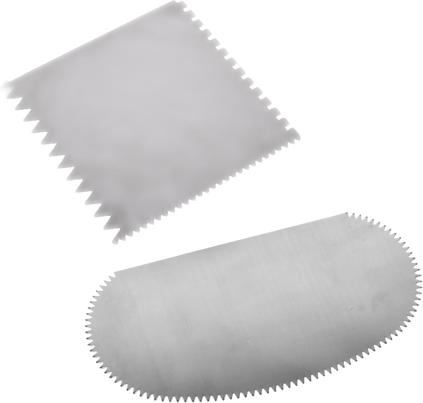 BCP Set of 2 Stainless Steel Serrated Scraper Crafts Tool for Sculpture Ceramic