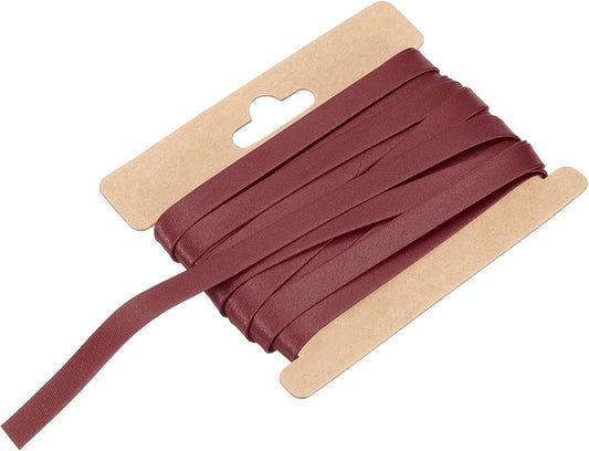 MECCANIXITY Double Fold Bias Tape for Sewing 1/3 Inch x 6 Yards Satin Pre-fold Continuous Binding Tape for Seaming Quilting Hemming Binding DIY Crafts, Wine Red