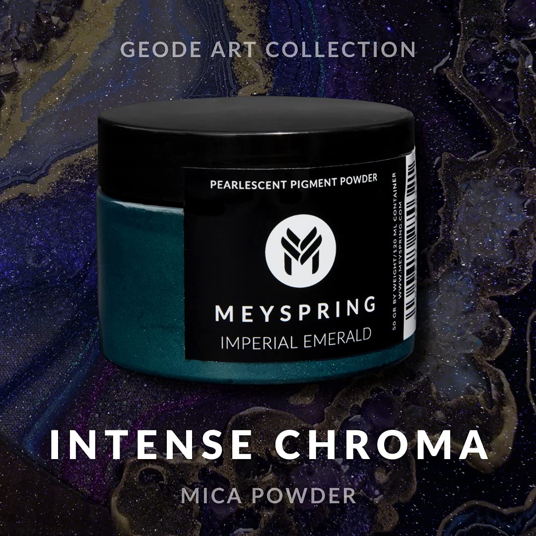 MEYSPRING Imperial Emerald - Intense Green Mica Powder for Epoxy Resin - Pigment Powder for Resin Art, Casting Resin and UV Resin - Green Resin Dye - Epoxy Pigment - Green Color for Resin