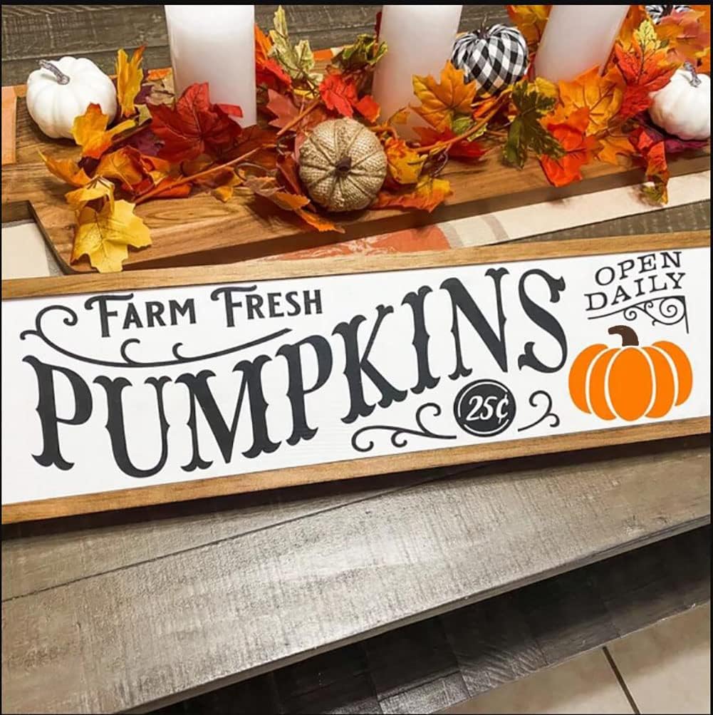 Fall Stencils for Painting on Wood Reusable Pumpkin Stencil Thanksgiving Drawing Templates Large Welcome/Happy Fall Y’All Porch Sign