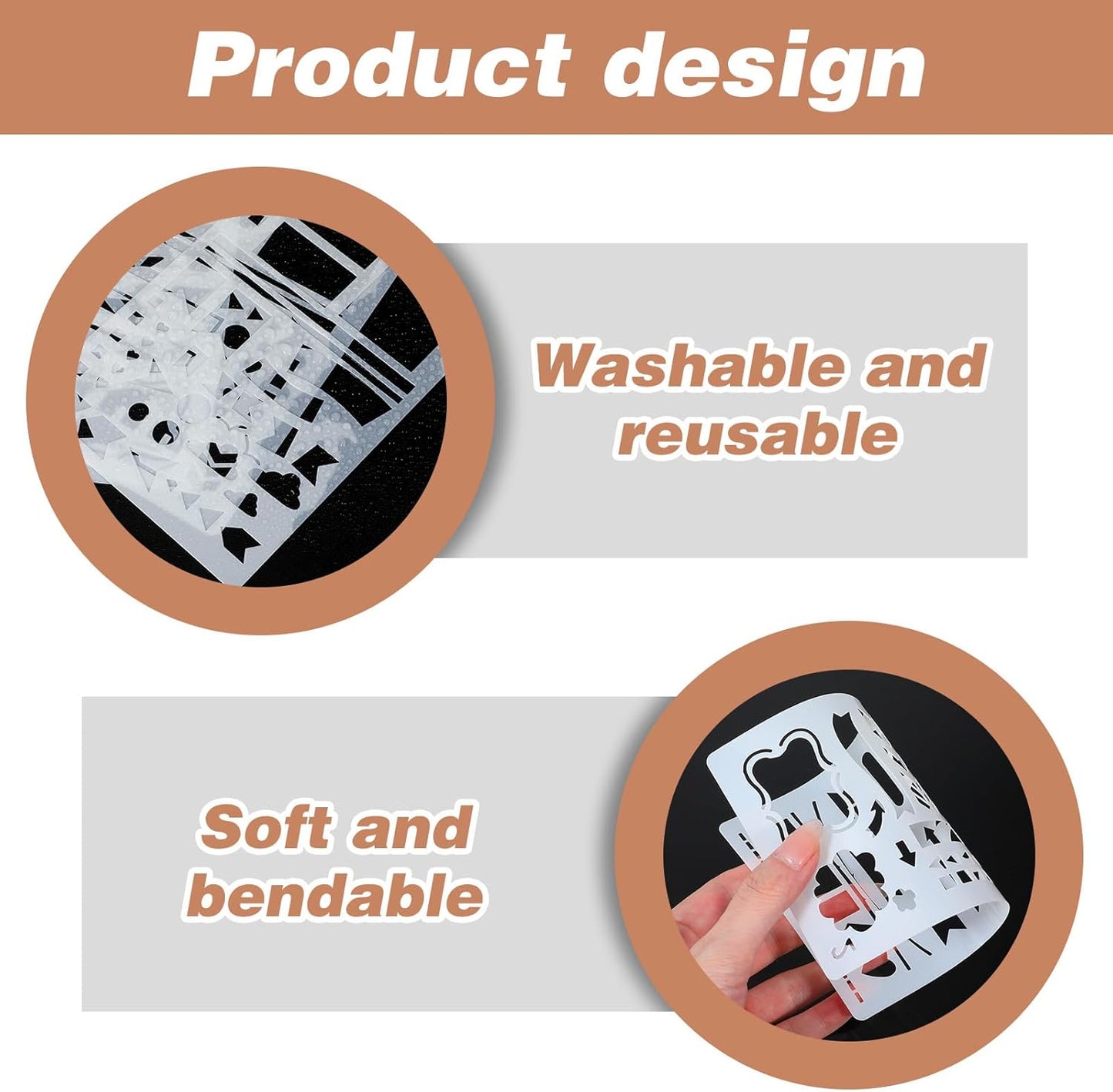 20Pcs Journal Stencils Set, Plastic Planner Journaling Stencils, DIY Drawing Templates Accessories Kit for Notebook Cards Scrapbook, Reusable Productivity Journals Supplies